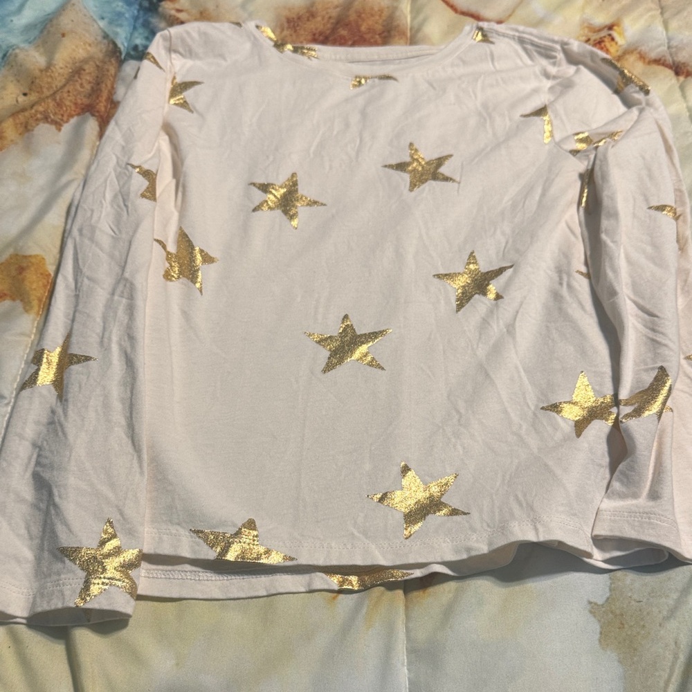 Old Navy White Tee with Gold Accents